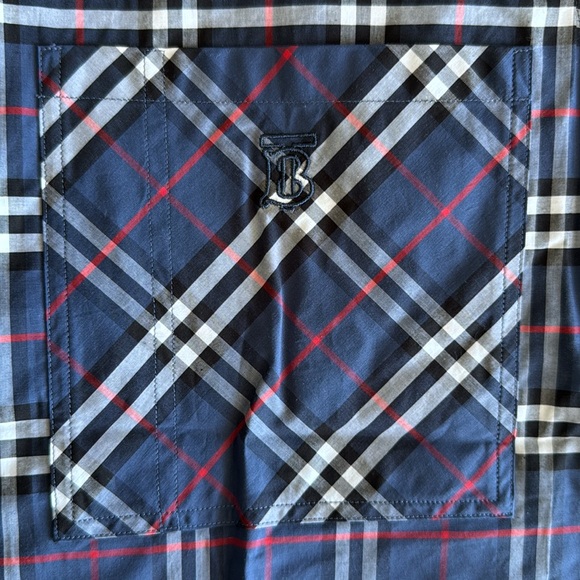 Burberry Blue Check Button-down Shirt Size M - Picture 4 of 6